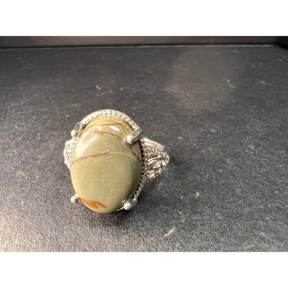 NEW Venus Jasper ring in platinum over brass size 10 - Picture 13 of 15